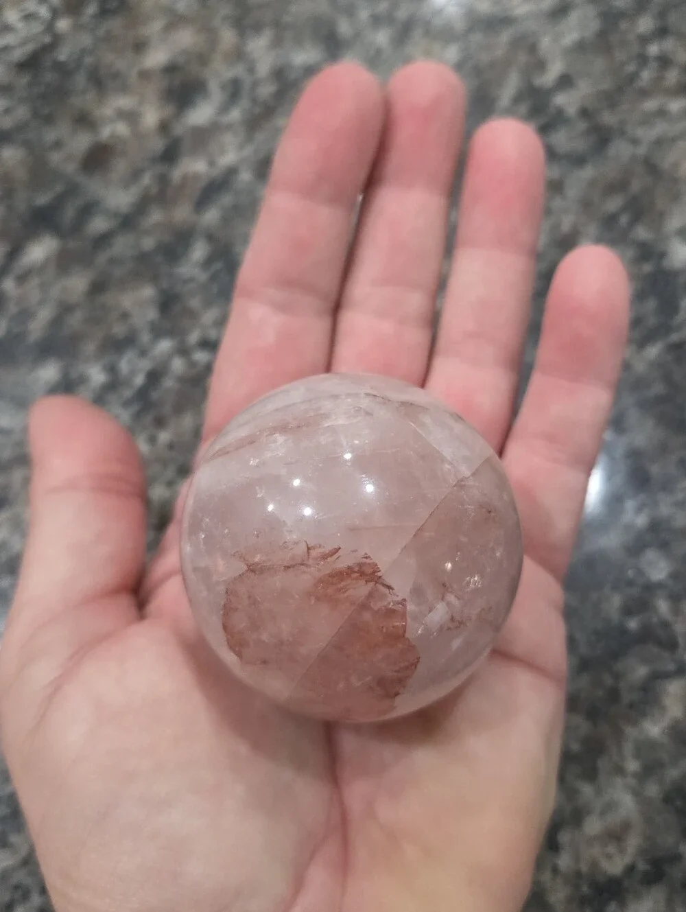 Natural Red Hematoid Quartz Orb Sphere #3